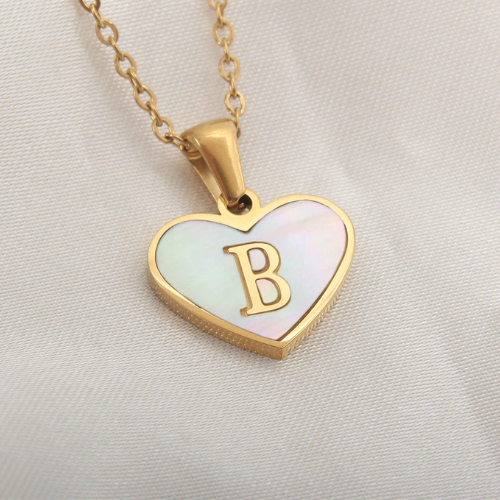 via AliExpress Selection Standard: $ 1.99 MHS.SUN Stainless Steel Heart 26 Alphabet Pendant Necklace for Women Girls A-Z Initial Gold Plated Letter Choker Jewelry Gifts