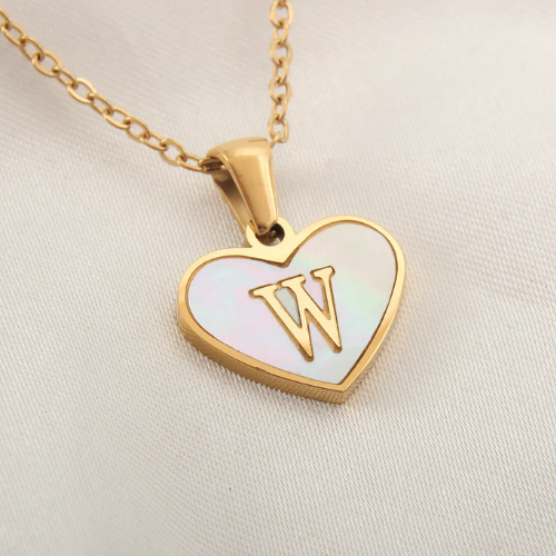 via AliExpress Selection Standard: $ 1.99 MHS.SUN Stainless Steel Heart 26 Alphabet Pendant Necklace for Women Girls A-Z Initial Gold Plated Letter Choker Jewelry Gifts