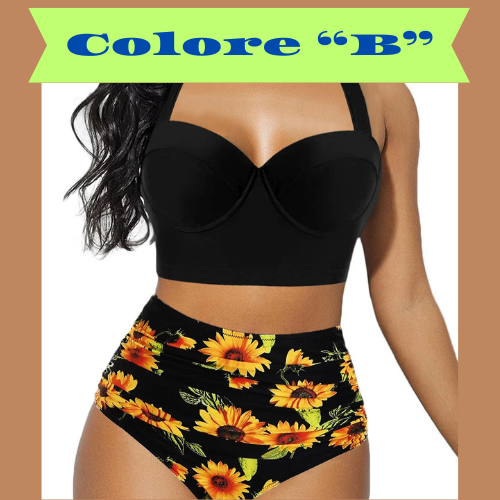 Women Push Up Bikini Set Summer Sexy Slim Flower Print Female High Waist Swimming Suits
