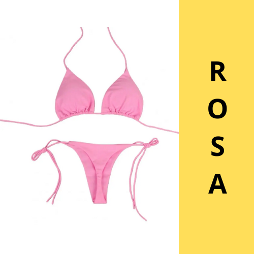 Costume Da Bagno “Perizoma” da Donna. Set 2 Pezzi tinta unita con cinturino regolabile.