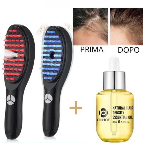 Electric Spray Massage Comb With Hair Growth Oil Blue Red Light Therapy Vibration Nourish Scalp Brush Head Massager Applicator