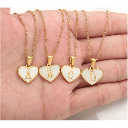 via AliExpress Selection Standard: $ 1.99 MHS.SUN Stainless Steel Heart 26 Alphabet Pendant Necklace for Women Girls A-Z Initial Gold Plated Letter Choker Jewelry Gifts