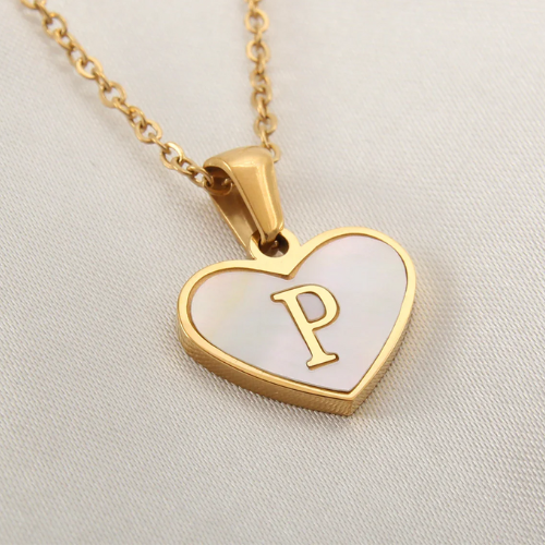 via AliExpress Selection Standard: $ 1.99 MHS.SUN Stainless Steel Heart 26 Alphabet Pendant Necklace for Women Girls A-Z Initial Gold Plated Letter Choker Jewelry Gifts