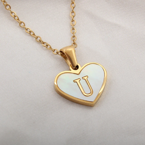 via AliExpress Selection Standard: $ 1.99 MHS.SUN Stainless Steel Heart 26 Alphabet Pendant Necklace for Women Girls A-Z Initial Gold Plated Letter Choker Jewelry Gifts