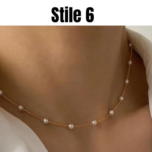 SUMENG 2024 New Fashion Kpop Pearl Choker Necklace Cute Double Layer Chain Pendant For Women Jewelry Girl Gift