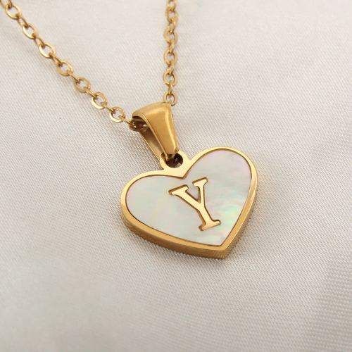 via AliExpress Selection Standard: $ 1.99 MHS.SUN Stainless Steel Heart 26 Alphabet Pendant Necklace for Women Girls A-Z Initial Gold Plated Letter Choker Jewelry Gifts