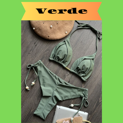 2023 New Sexy Triangle Bathing Suit for Women Brazilian Bikinis Halter Swimwear Push Up Swimsuit Metal Chain Beach Bikini Set