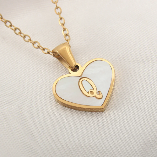 via AliExpress Selection Standard: $ 1.99 MHS.SUN Stainless Steel Heart 26 Alphabet Pendant Necklace for Women Girls A-Z Initial Gold Plated Letter Choker Jewelry Gifts