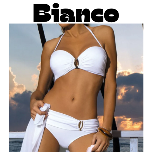 Costume Da Bagno “Push-up” da Donna. Set 2 Pezzi tinta unita con cinturino regolabile.