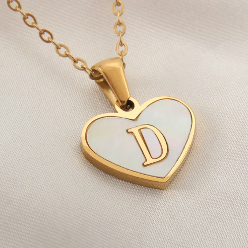via AliExpress Selection Standard: $ 1.99 MHS.SUN Stainless Steel Heart 26 Alphabet Pendant Necklace for Women Girls A-Z Initial Gold Plated Letter Choker Jewelry Gifts
