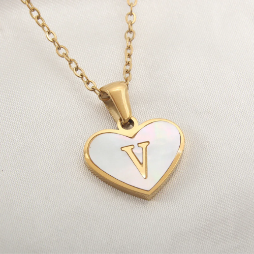 via AliExpress Selection Standard: $ 1.99 MHS.SUN Stainless Steel Heart 26 Alphabet Pendant Necklace for Women Girls A-Z Initial Gold Plated Letter Choker Jewelry Gifts