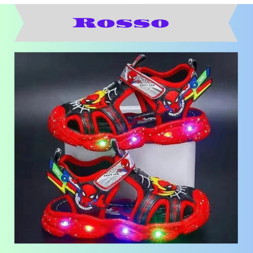 Baby Boys Summer Sandals LED Light Shoes Spider Man Children Closed Toe Orthopedic Toddler Kids Girls Slippers Sport Beach Shoes