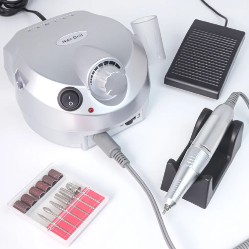 Trapano/smerigliatore elettrico per unghie. Potente motore da 35000 giri/min, a basso rumore: kit completo di frese per unghie professionali per manicure e pedicure.