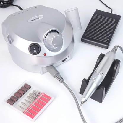 Trapano/smerigliatore elettrico per unghie. Potente motore da 35000 giri/min, a basso rumore: kit completo di frese per unghie professionali per manicure e pedicure.