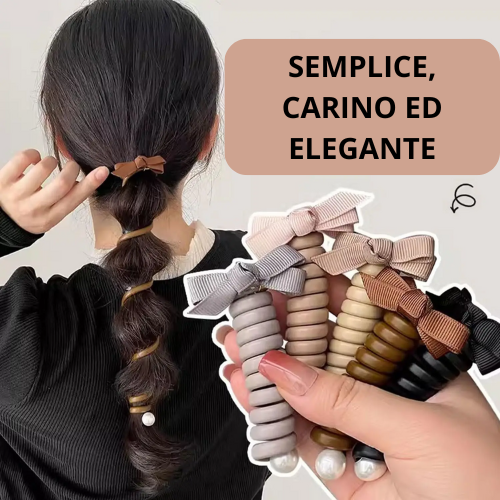 Korean Bow Elastic Rubber Bands for Women Girls Telephone Wire Hair Ties Loop Spiral Coil Hairbands Ponytail Holder Accessories