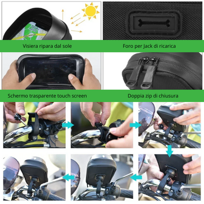 Bicycle Motorcycle GPS Navigation Holder Waterproof Multi-function Mobile Phone Bracket Card Pack Bike Motorcycle Accessories