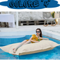 Pouf “galleggiante” impermeabile per interno ed esterno. Utilizzabile in piscina e al mare.