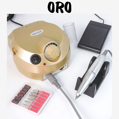 Trapano/smerigliatore elettrico per unghie. Potente motore da 35000 giri/min, a basso rumore: kit completo di frese per unghie professionali per manicure e pedicure.