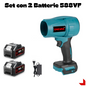 Soffiatore/Ventilatore elettrico turbo a batteria da 18 V. senza spazzole Potenza 2000W 200M/S, ideale per la rimozione di polvere, foglie.