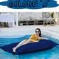 Pouf “galleggiante” impermeabile per interno ed esterno. Utilizzabile in piscina e al mare.