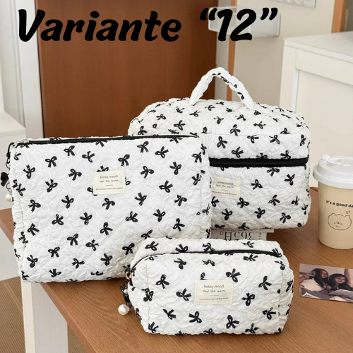 🧳 Beauty-Case Organizer da Viaggio – 3 Misure in Cotone e Nylon | Eleganza, Praticità e Capacità.