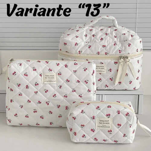 🧳 Beauty-Case Organizer da Viaggio – 3 Misure in Cotone e Nylon | Eleganza, Praticità e Capacità.