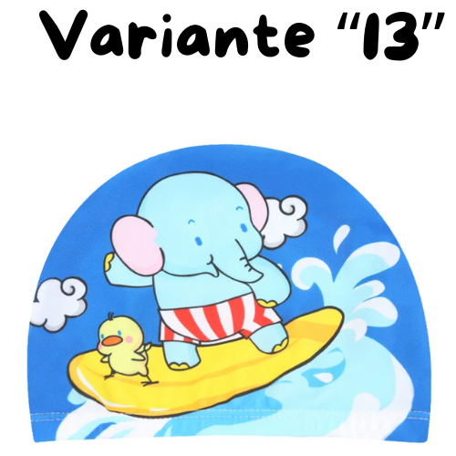 Children Cartoon Swimming Cap Kids Elastic Fabric Swiming Pool Water Sport Protect Ears Hat Swim Bathing Hats Caps Boys Girls
