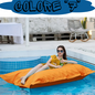 Pouf “galleggiante” impermeabile per interno ed esterno. Utilizzabile in piscina e al mare.