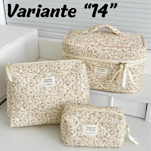🧳 Beauty-Case Organizer da Viaggio – 3 Misure in Cotone e Nylon | Eleganza, Praticità e Capacità.