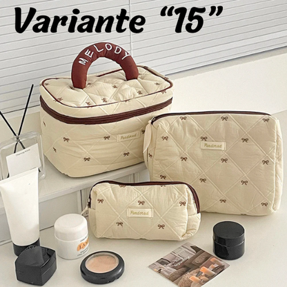 🧳 Beauty-Case Organizer da Viaggio – 3 Misure in Cotone e Nylon | Eleganza, Praticità e Capacità.