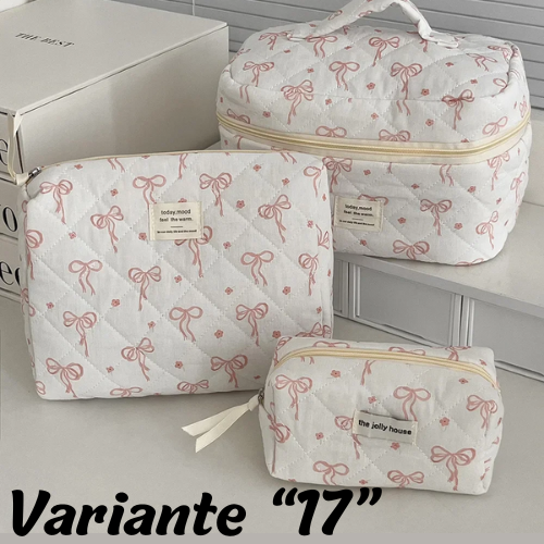 🧳 Beauty-Case Organizer da Viaggio – 3 Misure in Cotone e Nylon | Eleganza, Praticità e Capacità.