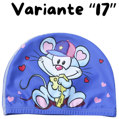 Children Cartoon Swimming Cap Kids Elastic Fabric Swiming Pool Water Sport Protect Ears Hat Swim Bathing Hats Caps Boys Girls