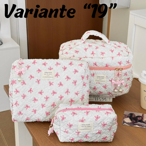 🧳 Beauty-Case Organizer da Viaggio – 3 Misure in Cotone e Nylon | Eleganza, Praticità e Capacità.