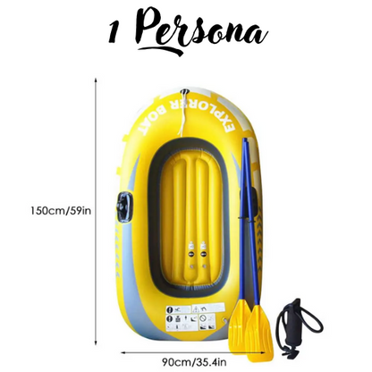 Canotto gonfiabile con accessori. A scelta per uno o due posti.