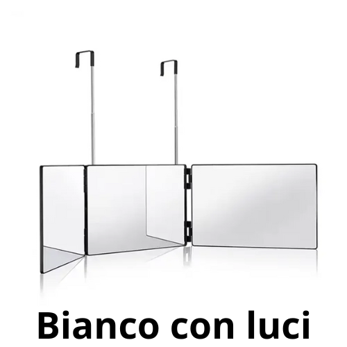 White Retractable Adjustable Hanging Three Mirrors Makeup Folding Three Mirrors Three Fold Mirror Spot Portable Cosmetic