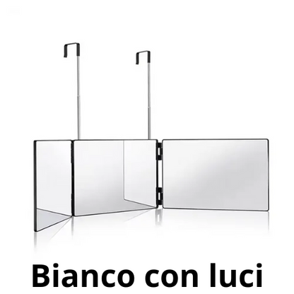 White Retractable Adjustable Hanging Three Mirrors Makeup Folding Three Mirrors Three Fold Mirror Spot Portable Cosmetic