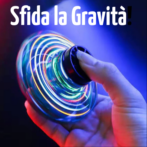 🌀 Spinner Volante a Punta delle Dita a 360° – Mini Drone Rotante con Luci LED RGB | Giocattolo Antistress Ricaricabile per Bambini e Adulti.