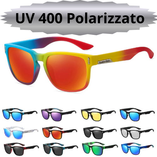 Occhiali da Sole Polarizzati Uomo Donna – Protezione UV400, Design Quadrato, Leggeri e Resistenti – Disponibili in Vari Colori.