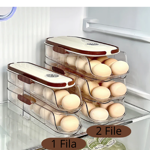 1 piece, egg storage box, automatic rolling refrigerator egg rack storage, hand-held egg refrigerator side door storagerack