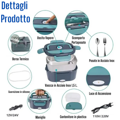 Portable Food Warmer Container Electric Lunch Box Stainless Steel for Car Truck Home Office Factory 110V//220V