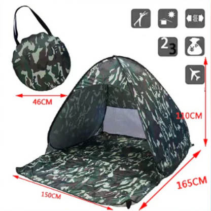 Tenda da spiaggia/campeggio apertura rapida “automatica”. Protezione dal sole UPF50+, impermeabile, robusta con doppio avvolgimento.