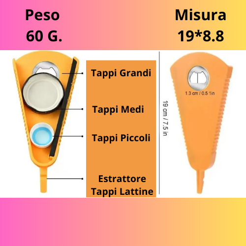 Apriscatole, apribottiglie multifunzionale. Cavatappi 4 in 1 ergonomico e resistente.