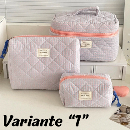 🧳 Beauty-Case Organizer da Viaggio – 3 Misure in Cotone e Nylon | Eleganza, Praticità e Capacità.