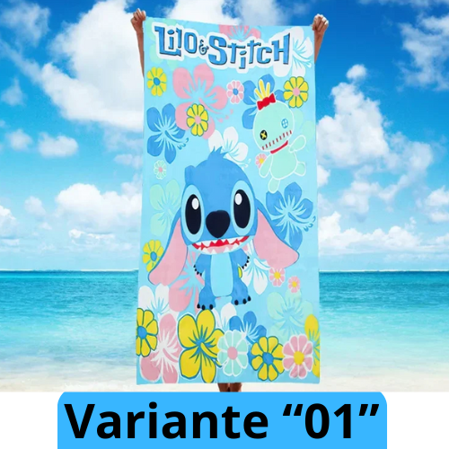 Asciugamano per bambini con immagini cartone animato “Tsitch” a trasferimento termico.  In microfibra ad asciugatura e duraturo.