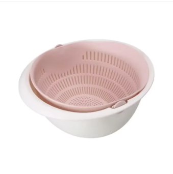 Vassoio da cucina, cestello drenante per lavaggio, rimovibile a doppio strato per frutta, verdura cestino per lavaggio rotante per uso domestico creativo. Scolapasta.