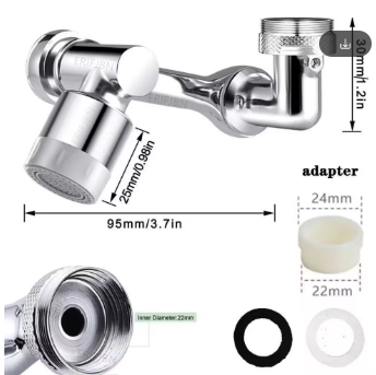 Adattatore prolunga per rubinetto a cascata, girevole a 360 ° . 3 modalità di uscita del
