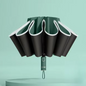 Ombrello pieghevole inverso, completamente automatico con striscia riflettente.