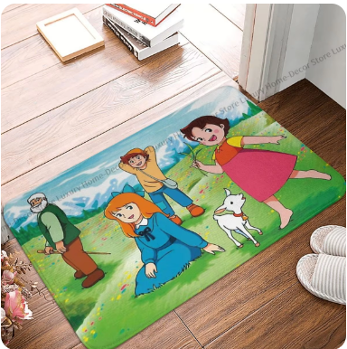 Tappeto/zerbino antiscivolo per porta d'ingresso, con  decorazione immagine Heidi.