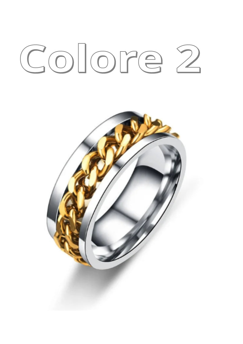 Anello spinner a catena girevole in acciaio al titanio per donna Uomo/Donna. Colore a scelta.