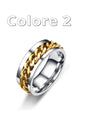 Anello spinner a catena girevole in acciaio al titanio per donna Uomo/Donna. Colore a scelta.